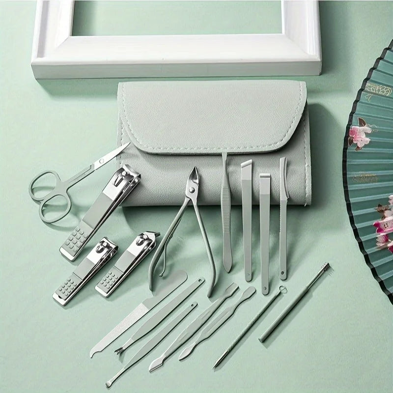 Manicure Pedicure Nail Cutter Set 12 Pcs (random Color)